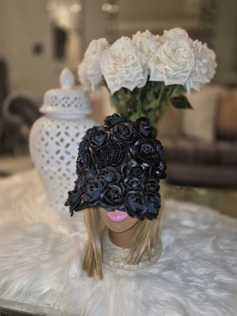 Custom Handmade Black Washington National Hat